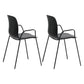 Industrial Plastic Meeting Room Arm Chair Matte Finish Solid Back Dining Chair Black-Gray 2 Piece Set Clearhalo ' kitchen&dining_furn' 'Dining Chairs' 'Dining Tables & Seating' 'dining_chair' 'furn' 'furn_dining_chair' 'Furniture' 'furniture_dining_chair' 'Kitchen & Dining Furniture' 'kitchen' 4159926