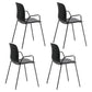 Industrial Plastic Meeting Room Arm Chair Matte Finish Solid Back Dining Chair Black-Gray 4 Piece Set Clearhalo ' kitchen&dining_furn' 'Dining Chairs' 'Dining Tables & Seating' 'dining_chair' 'furn' 'furn_dining_chair' 'Furniture' 'furniture_dining_chair' 'Kitchen & Dining Furniture' 'kitchen' 4159927