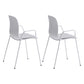 Industrial Plastic Meeting Room Arm Chair Matte Finish Solid Back Dining Chair White-Gray 2 Piece Set Clearhalo ' kitchen&dining_furn' 'Dining Chairs' 'Dining Tables & Seating' 'dining_chair' 'furn' 'furn_dining_chair' 'Furniture' 'furniture_dining_chair' 'Kitchen & Dining Furniture' 'kitchen' 4159932