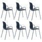 Industrial Plastic Meeting Room Arm Chair Matte Finish Solid Back Dining Chair Gray-Blue 6 Piece Set Clearhalo ' kitchen&dining_furn' 'Dining Chairs' 'Dining Tables & Seating' 'dining_chair' 'furn' 'furn_dining_chair' 'Furniture' 'furniture_dining_chair' 'Kitchen & Dining Furniture' 'kitchen' 4159937