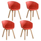 Scandinavian Plastic Dining Arm Chair Matte Finish Solid Back Dining Chair (Set of 4) Red Clearhalo ' kitchen&dining_furn' 'Dining Chairs' 'Dining Tables & Seating' 'dining_chair' 'Furniture' 'furniture_dining_chair' 'Kitchen & Dining Furniture' 'kitchen' 4159945