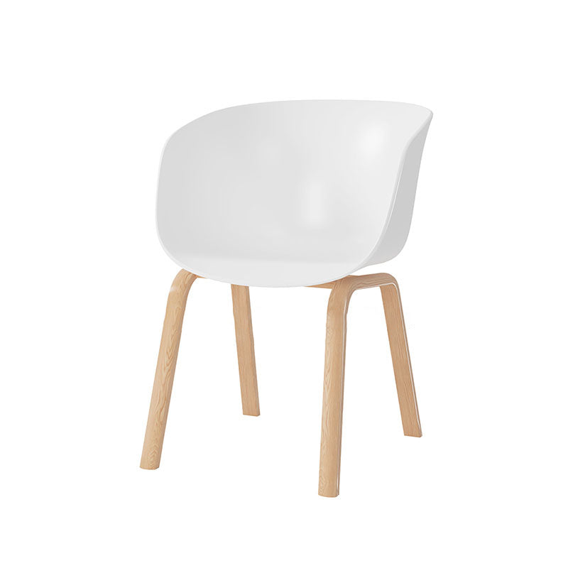 Scandinavian Plastic Dining Arm Chair Matte Finish Solid Back Dining Chair (Set of 4) Clearhalo ' kitchen&dining_furn' 'Dining Chairs' 'Dining Tables & Seating' 'dining_chair' 'Furniture' 'furniture_dining_chair' 'Kitchen & Dining Furniture' 'kitchen' 4159948