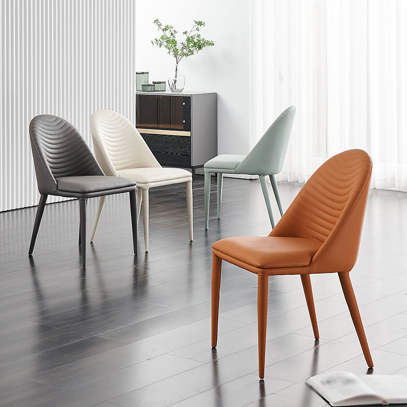 Modern Style Leather Dining Chairs Upholstered Solid Back Chairs (Set of 2) Clearhalo ' kitchen&dining_furn' 'Dining Chairs' 'Dining Tables & Seating' 'dining_chair' 'furn' 'furn_dining_chair' 'Furniture' 'furniture_dining_chair' 'Kitchen & Dining Furniture' 'kitchen' 4159960