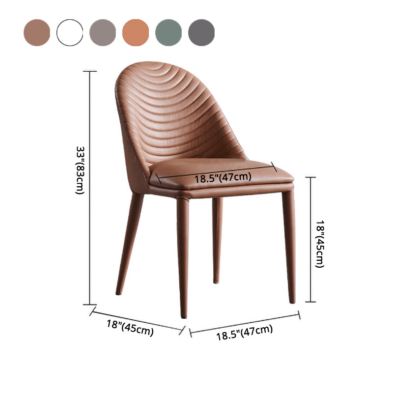 Modern Style Leather Dining Chairs Upholstered Solid Back Chairs (Set of 2) Clearhalo ' kitchen&dining_furn' 'Dining Chairs' 'Dining Tables & Seating' 'dining_chair' 'furn' 'furn_dining_chair' 'Furniture' 'furniture_dining_chair' 'Kitchen & Dining Furniture' 'kitchen' 4159972