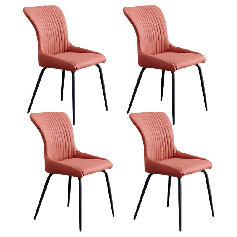 Industrial Style Metal Chairs Set Solid Back Arm Kitchen Dining Chairs Red 4 Piece Set Clearhalo ' kitchen&dining_furn' 'Dining Chairs' 'Dining Tables & Seating' 'dining_chair' 'furn' 'furn_dining_chair' 'Furniture' 'furniture_dining_chair' 'Kitchen & Dining Furniture' 'kitchen' 4159989
