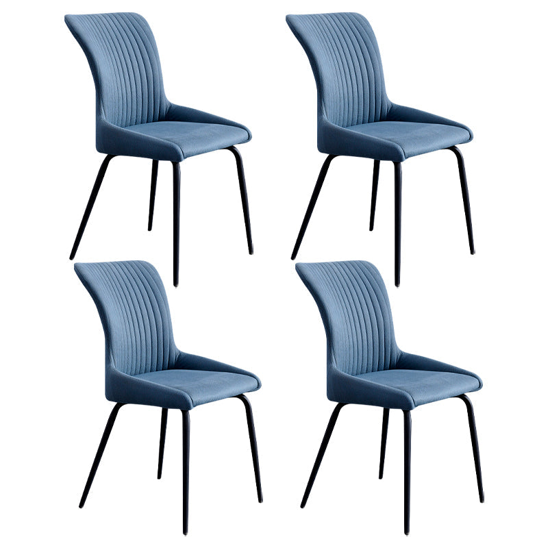 Industrial Style Metal Chairs Set Solid Back Arm Kitchen Dining Chairs Blue 4 Piece Set Clearhalo ' kitchen&dining_furn' 'Dining Chairs' 'Dining Tables & Seating' 'dining_chair' 'furn' 'furn_dining_chair' 'Furniture' 'furniture_dining_chair' 'Kitchen & Dining Furniture' 'kitchen' 4159995