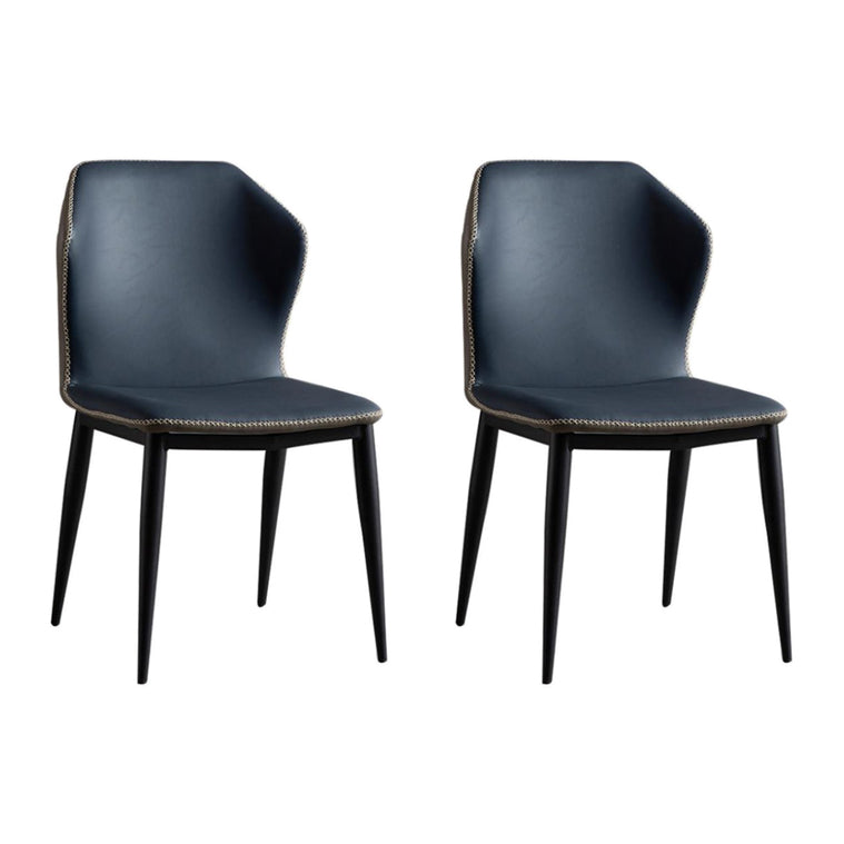 Home Industrial Side Chair Wingback Metal Upholstered Dining Room Chair Blue 2 Piece Set Clearhalo ' kitchen&dining_furn' 'Dining Chairs' 'Dining Tables & Seating' 'dining_chair' 'furn' 'furn_dining_chair' 'Furniture' 'furniture_dining_chair' 'Kitchen & Dining Furniture' 'kitchen' 4160004