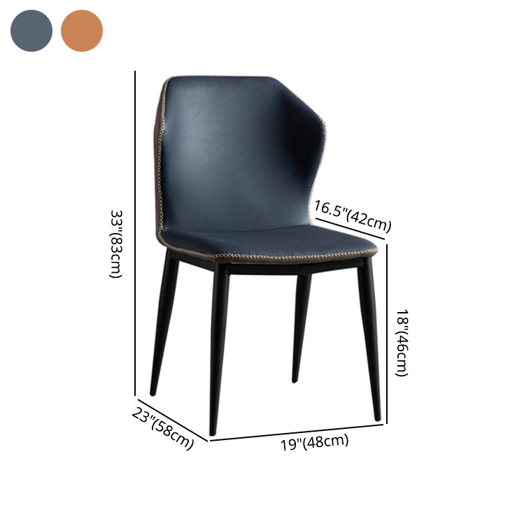Home Industrial Side Chair Wingback Metal Upholstered Dining Room Chair Clearhalo ' kitchen&dining_furn' 'Dining Chairs' 'Dining Tables & Seating' 'dining_chair' 'furn' 'furn_dining_chair' 'Furniture' 'furniture_dining_chair' 'Kitchen & Dining Furniture' 'kitchen' 4160014