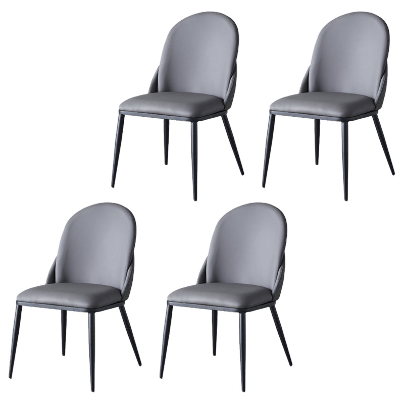 Contemporary Style Dining Chair Armless Metal Side Parsons Chairs for Kitchen Grey 4 Piece Set Clearhalo ' kitchen&dining_furn' 'Dining Chairs' 'Dining Tables & Seating' 'dining_chair' 'furn' 'furn_dining_chair' 'Furniture' 'furniture_dining_chair' 'Kitchen & Dining Furniture' 'kitchen' 4160020