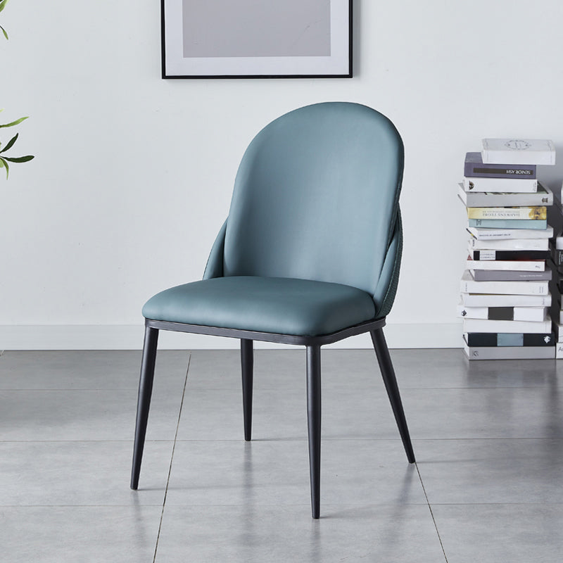 Contemporary Style Dining Chair Armless Metal Side Parsons Chairs for Kitchen Gray Blue 1 Piece Clearhalo ' kitchen&dining_furn' 'Dining Chairs' 'Dining Tables & Seating' 'dining_chair' 'furn' 'furn_dining_chair' 'Furniture' 'furniture_dining_chair' 'Kitchen & Dining Furniture' 'kitchen' 4160022