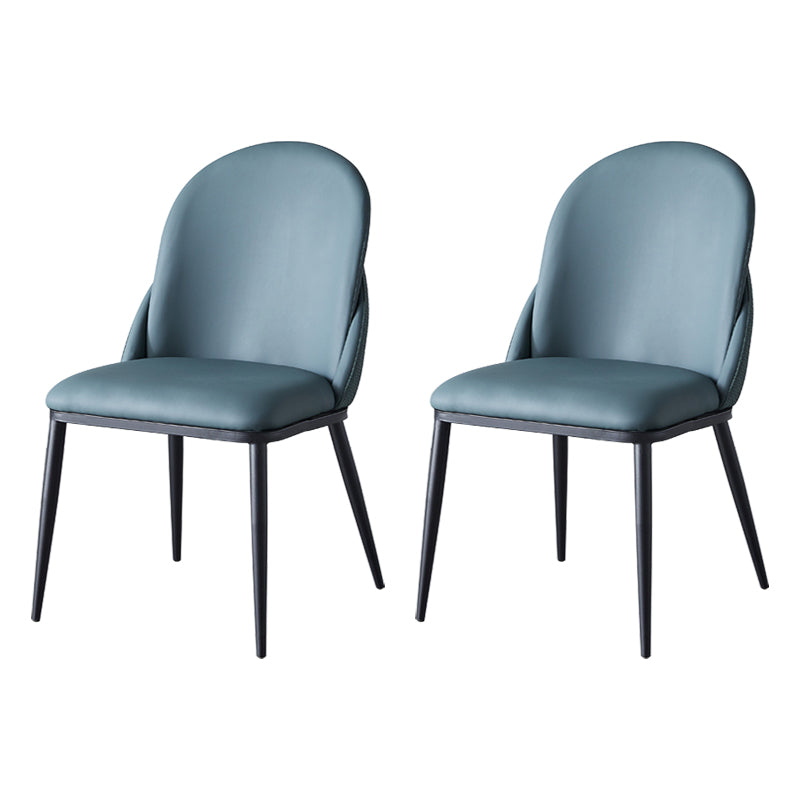 Contemporary Style Dining Chair Armless Metal Side Parsons Chairs for Kitchen Gray Blue 2 Piece Set Clearhalo ' kitchen&dining_furn' 'Dining Chairs' 'Dining Tables & Seating' 'dining_chair' 'furn' 'furn_dining_chair' 'Furniture' 'furniture_dining_chair' 'Kitchen & Dining Furniture' 'kitchen' 4160023