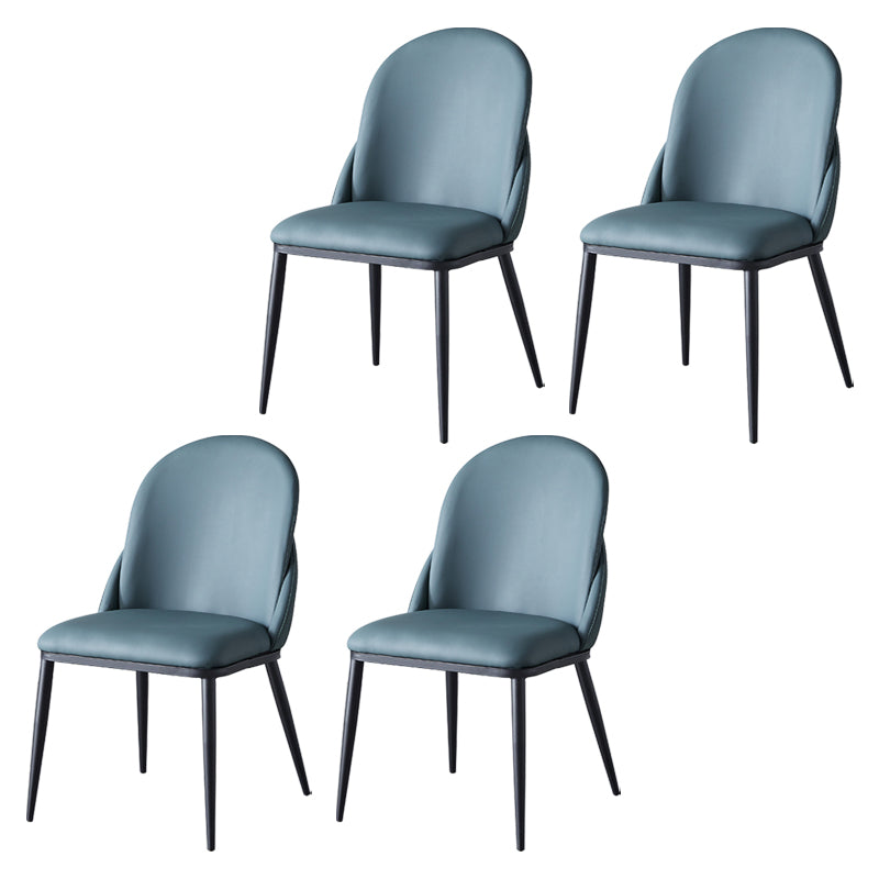 Contemporary Style Dining Chair Armless Metal Side Parsons Chairs for Kitchen Gray Blue 4 Piece Set Clearhalo ' kitchen&dining_furn' 'Dining Chairs' 'Dining Tables & Seating' 'dining_chair' 'furn' 'furn_dining_chair' 'Furniture' 'furniture_dining_chair' 'Kitchen & Dining Furniture' 'kitchen' 4160025