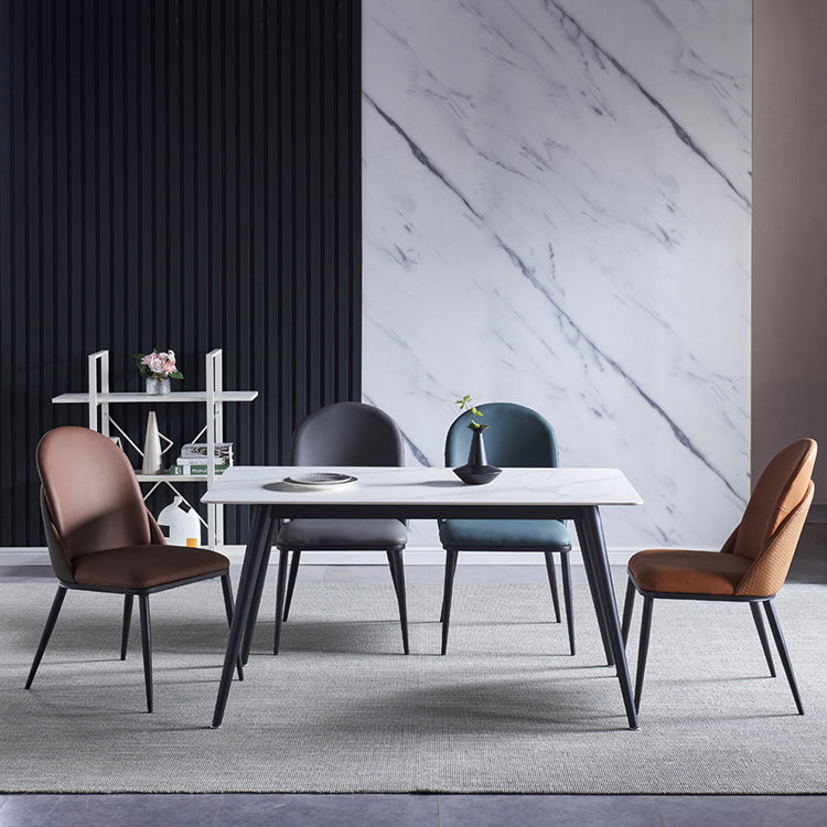 Contemporary Style Dining Chair Armless Metal Side Parsons Chairs for Kitchen Clearhalo ' kitchen&dining_furn' 'Dining Chairs' 'Dining Tables & Seating' 'dining_chair' 'furn' 'furn_dining_chair' 'Furniture' 'furniture_dining_chair' 'Kitchen & Dining Furniture' 'kitchen' 4160041