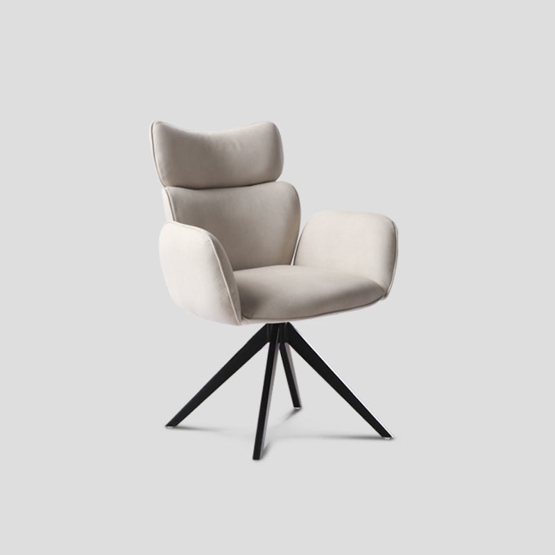 Contemporary Metal Dining Arm Chair Upholstered Dining Side Chair for Home Use Off-White 1 Piece Clearhalo ' kitchen&dining_furn' 'Dining Chairs' 'Dining Tables & Seating' 'dining_chair' 'furn' 'furn_dining_chair' 'Furniture' 'furniture_dining_chair' 'Kitchen & Dining Furniture' 'kitchen' 4160044