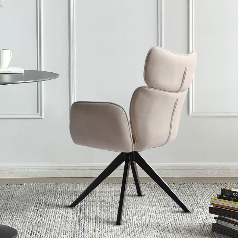 Contemporary Metal Dining Arm Chair Upholstered Dining Side Chair for Home Use Clearhalo ' kitchen&dining_furn' 'Dining Chairs' 'Dining Tables & Seating' 'dining_chair' 'furn' 'furn_dining_chair' 'Furniture' 'furniture_dining_chair' 'Kitchen & Dining Furniture' 'kitchen' 4160046