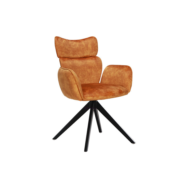 Contemporary Metal Dining Arm Chair Upholstered Dining Side Chair for Home Use Clearhalo ' kitchen&dining_furn' 'Dining Chairs' 'Dining Tables & Seating' 'dining_chair' 'furn' 'furn_dining_chair' 'Furniture' 'furniture_dining_chair' 'Kitchen & Dining Furniture' 'kitchen' 4160049