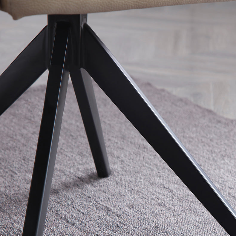 Contemporary Metal Dining Arm Chair Upholstered Dining Side Chair for Home Use Clearhalo ' kitchen&dining_furn' 'Dining Chairs' 'Dining Tables & Seating' 'dining_chair' 'furn' 'furn_dining_chair' 'Furniture' 'furniture_dining_chair' 'Kitchen & Dining Furniture' 'kitchen' 4160053