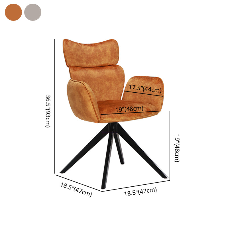 Contemporary Metal Dining Arm Chair Upholstered Dining Side Chair for Home Use Clearhalo ' kitchen&dining_furn' 'Dining Chairs' 'Dining Tables & Seating' 'dining_chair' 'furn' 'furn_dining_chair' 'Furniture' 'furniture_dining_chair' 'Kitchen & Dining Furniture' 'kitchen' 4160054