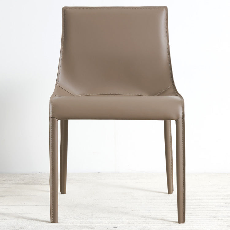 Contemporary Metal Dining Armless Chair Leather Dining Side Chair for Home Use Clearhalo ' kitchen&dining_furn' 'Dining Chairs' 'Dining Tables & Seating' 'dining_chair' 'furn' 'furn_dining_chair' 'Furniture' 'furniture_dining_chair' 'Kitchen & Dining Furniture' 'kitchen' 4160062