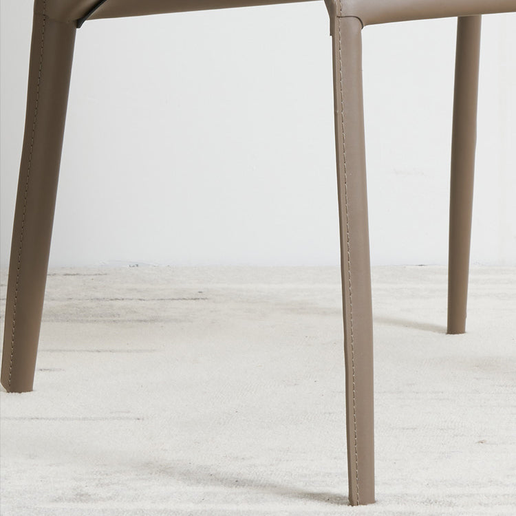 Contemporary Metal Dining Armless Chair Leather Dining Side Chair for Home Use Clearhalo ' kitchen&dining_furn' 'Dining Chairs' 'Dining Tables & Seating' 'dining_chair' 'furn' 'furn_dining_chair' 'Furniture' 'furniture_dining_chair' 'Kitchen & Dining Furniture' 'kitchen' 4160068