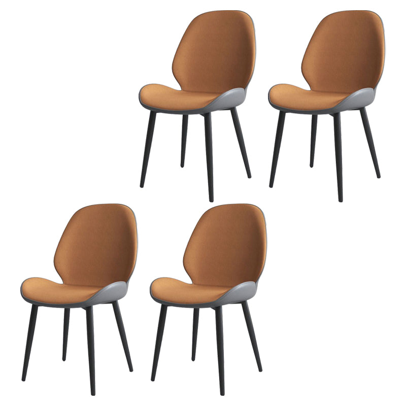 Modern Upholstered Restaurant Side Chair Matte Finish Wingback Dining Chair Orange-Gray 4 Piece Set Clearhalo ' kitchen&dining_furn' 'Dining Chairs' 'Dining Tables & Seating' 'dining_chair' 'furn' 'furn_dining_chair' 'Furniture' 'furniture_dining_chair' 'Kitchen & Dining Furniture' 'kitchen' 4160072