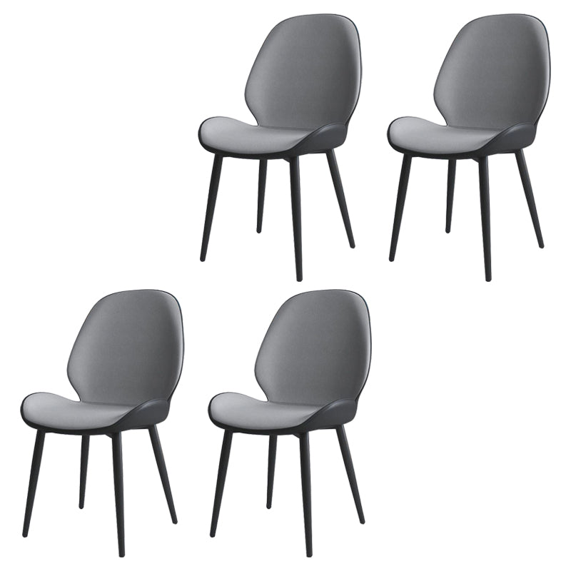 Modern Upholstered Restaurant Side Chair Matte Finish Wingback Dining Chair Black-Gray 4 Piece Set Clearhalo ' kitchen&dining_furn' 'Dining Chairs' 'Dining Tables & Seating' 'dining_chair' 'furn' 'furn_dining_chair' 'Furniture' 'furniture_dining_chair' 'Kitchen & Dining Furniture' 'kitchen' 4160074