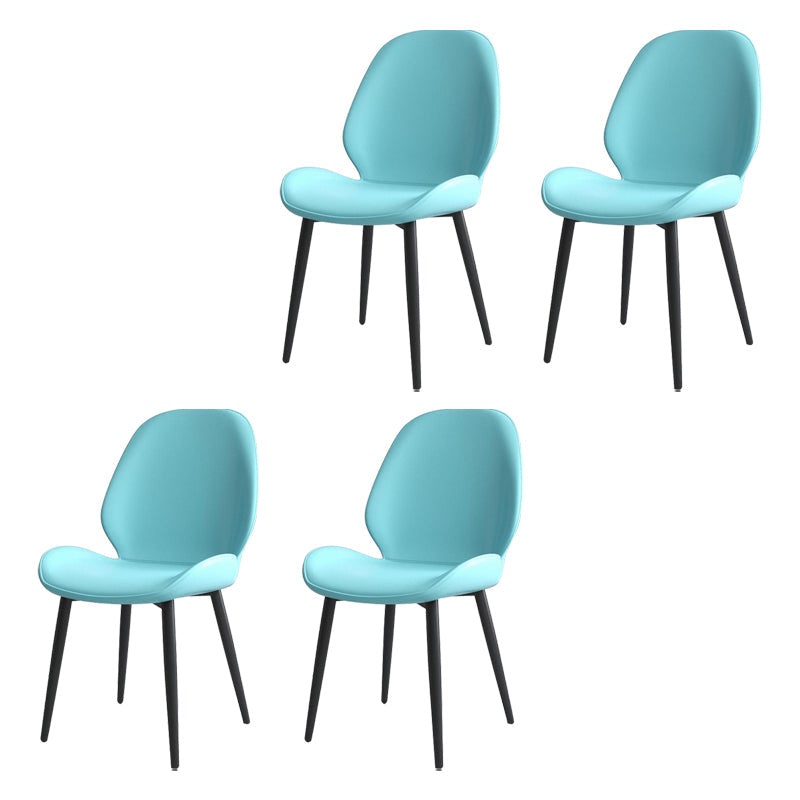 Modern Upholstered Restaurant Side Chair Matte Finish Wingback Dining Chair Light Blue 4 Piece Set Clearhalo ' kitchen&dining_furn' 'Dining Chairs' 'Dining Tables & Seating' 'dining_chair' 'furn' 'furn_dining_chair' 'Furniture' 'furniture_dining_chair' 'Kitchen & Dining Furniture' 'kitchen' 4160077