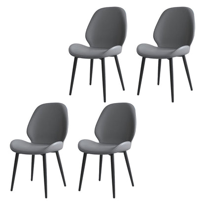 Modern Upholstered Restaurant Side Chair Matte Finish Wingback Dining Chair Dark Gray 4 Piece Set Clearhalo ' kitchen&dining_furn' 'Dining Chairs' 'Dining Tables & Seating' 'dining_chair' 'furn' 'furn_dining_chair' 'Furniture' 'furniture_dining_chair' 'Kitchen & Dining Furniture' 'kitchen' 4160080