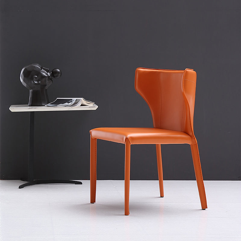 Designer Style Leather Dining Side Chair Wingback Dining Chair for Home Use Clearhalo ' kitchen&dining_furn' 'Dining Chairs' 'Dining Tables & Seating' 'dining_chair' 'furn' 'furn_dining_chair' 'Furniture' 'furniture_dining_chair' 'Kitchen & Dining Furniture' 'kitchen' 4160096