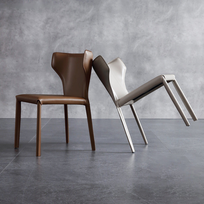 Designer Style Leather Dining Side Chair Wingback Dining Chair for Home Use Clearhalo ' kitchen&dining_furn' 'Dining Chairs' 'Dining Tables & Seating' 'dining_chair' 'furn' 'furn_dining_chair' 'Furniture' 'furniture_dining_chair' 'Kitchen & Dining Furniture' 'kitchen' 4160099