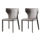 Designer Style Leather Dining Side Chair Wingback Dining Chair for Home Use Dark Gray 2 Piece Set Clearhalo ' kitchen&dining_furn' 'Dining Chairs' 'Dining Tables & Seating' 'dining_chair' 'furn' 'furn_dining_chair' 'Furniture' 'furniture_dining_chair' 'Kitchen & Dining Furniture' 'kitchen' 4160102