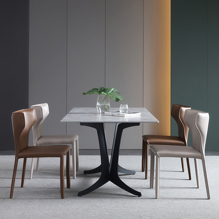 Designer Style Leather Dining Side Chair Wingback Dining Chair for Home Use Clearhalo ' kitchen&dining_furn' 'Dining Chairs' 'Dining Tables & Seating' 'dining_chair' 'furn' 'furn_dining_chair' 'Furniture' 'furniture_dining_chair' 'Kitchen & Dining Furniture' 'kitchen' 4160110