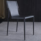 Designer Style Leather Balcony Side Chair Solid Back Dining Chair with Black Legs Clearhalo ' kitchen&dining_furn' 'Dining Chairs' 'Dining Tables & Seating' 'dining_chair' 'furn' 'furn_dining_chair' 'Furniture' 'furniture_dining_chair' 'Kitchen & Dining Furniture' 'kitchen' 4160122