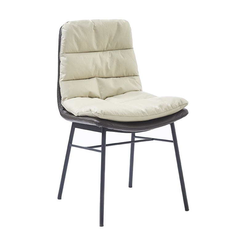 Contemporary Style Dining Metal Chairs Dining Armless Side Chairs for Kitchen Cream 1 Piece Clearhalo ' kitchen&dining_furn' 'Dining Chairs' 'Dining Tables & Seating' 'dining_chair' 'furn' 'furn_dining_chair' 'Furniture' 'furniture_dining_chair' 'Kitchen & Dining Furniture' 'kitchen' 4160152