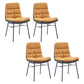 Contemporary Style Dining Metal Chairs Dining Armless Side Chairs for Kitchen Orange 4 Piece Set Clearhalo ' kitchen&dining_furn' 'Dining Chairs' 'Dining Tables & Seating' 'dining_chair' 'furn' 'furn_dining_chair' 'Furniture' 'furniture_dining_chair' 'Kitchen & Dining Furniture' 'kitchen' 4160160