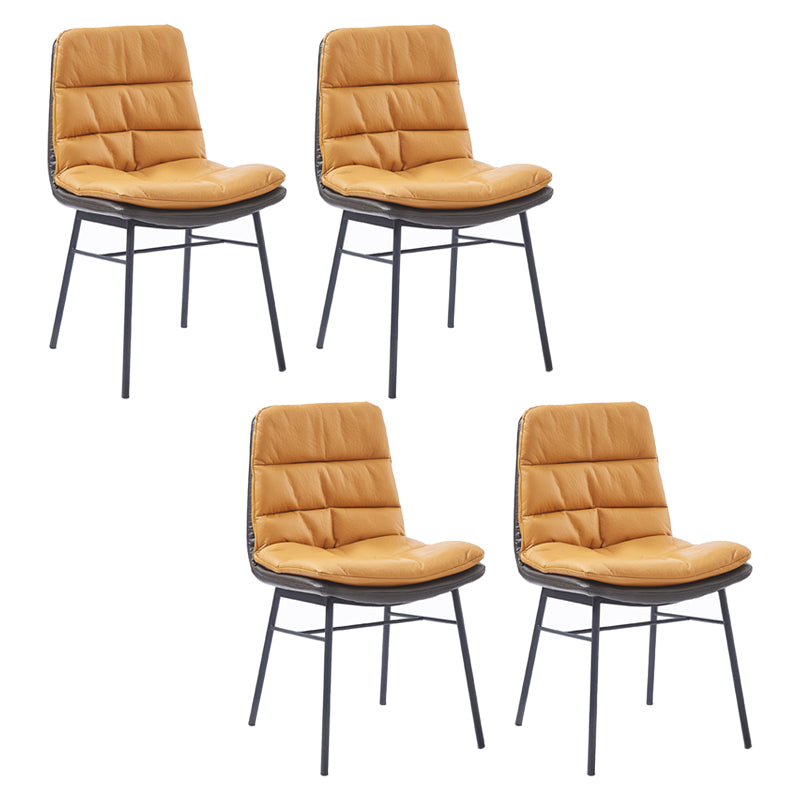 Contemporary Style Dining Metal Chairs Dining Armless Side Chairs for Kitchen Orange 4 Piece Set Clearhalo ' kitchen&dining_furn' 'Dining Chairs' 'Dining Tables & Seating' 'dining_chair' 'furn' 'furn_dining_chair' 'Furniture' 'furniture_dining_chair' 'Kitchen & Dining Furniture' 'kitchen' 4160160