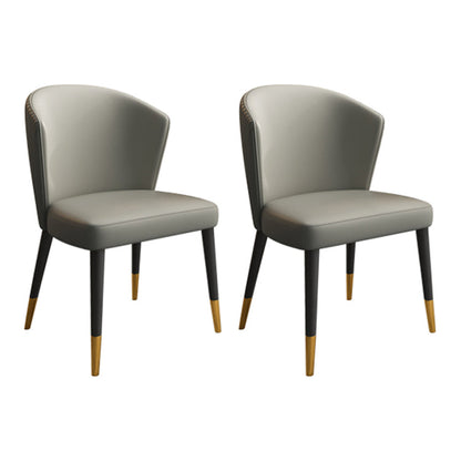 Contemporary Leather Living Room Side Chair Wingback Dining Chair Grey 2 Piece Set Clearhalo ' kitchen&dining_furn' 'Dining Chairs' 'Dining Tables & Seating' 'dining_chair' 'furn' 'furn_dining_chair' 'Furniture' 'furniture_dining_chair' 'Kitchen & Dining Furniture' 'kitchen' 4160169