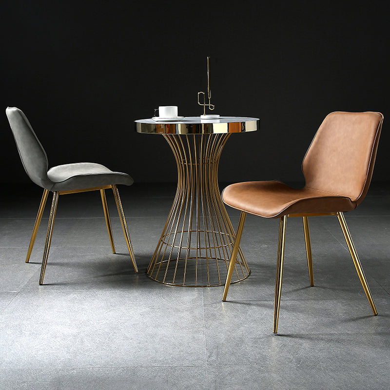 Contemporary Style Kitchen Dining Chair Metal Dining Wingback Armless Side Chair Clearhalo ' kitchen&dining_furn' 'Dining Chairs' 'Dining Tables & Seating' 'dining_chair' 'furn' 'furn_dining_chair' 'Furniture' 'furniture_dining_chair' 'Kitchen & Dining Furniture' 'kitchen' 4160185