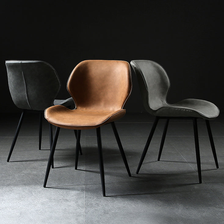 Contemporary Style Kitchen Dining Chair Metal Dining Wingback Armless Side Chair Clearhalo ' kitchen&dining_furn' 'Dining Chairs' 'Dining Tables & Seating' 'dining_chair' 'furn' 'furn_dining_chair' 'Furniture' 'furniture_dining_chair' 'Kitchen & Dining Furniture' 'kitchen' 4160196