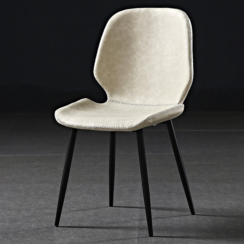 Contemporary Style Kitchen Dining Chair Metal Dining Wingback Armless Side Chair Khaki 1 Piece Clearhalo ' kitchen&dining_furn' 'Dining Chairs' 'Dining Tables & Seating' 'dining_chair' 'furn' 'furn_dining_chair' 'Furniture' 'furniture_dining_chair' 'Kitchen & Dining Furniture' 'kitchen' 4160201