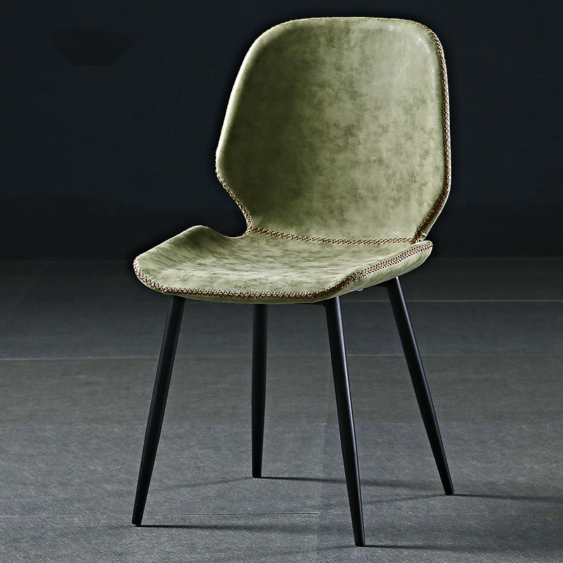 Contemporary Style Kitchen Dining Chair Metal Dining Wingback Armless Side Chair Green 1 Piece Clearhalo ' kitchen&dining_furn' 'Dining Chairs' 'Dining Tables & Seating' 'dining_chair' 'furn' 'furn_dining_chair' 'Furniture' 'furniture_dining_chair' 'Kitchen & Dining Furniture' 'kitchen' 4160231