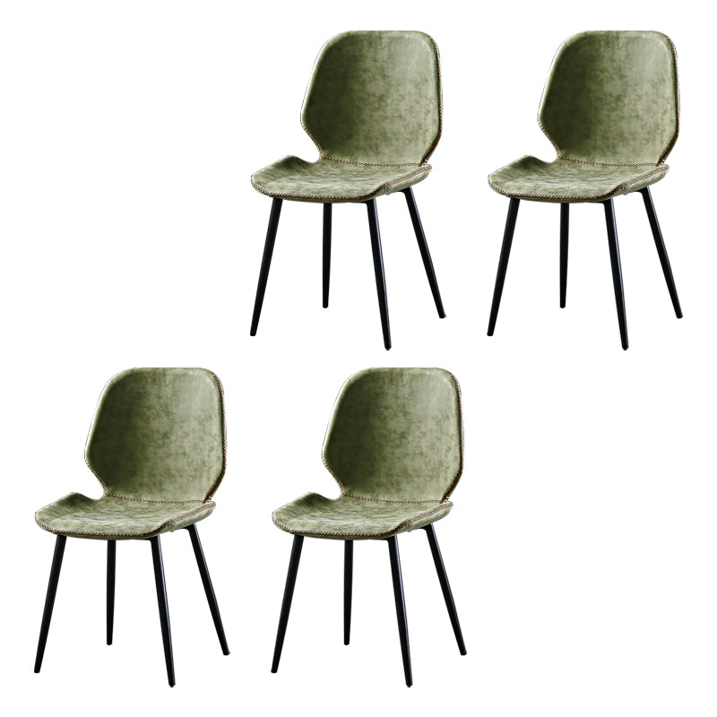 Contemporary Style Kitchen Dining Chair Metal Dining Wingback Armless Side Chair Green 4 Piece Set Clearhalo ' kitchen&dining_furn' 'Dining Chairs' 'Dining Tables & Seating' 'dining_chair' 'furn' 'furn_dining_chair' 'Furniture' 'furniture_dining_chair' 'Kitchen & Dining Furniture' 'kitchen' 4160233