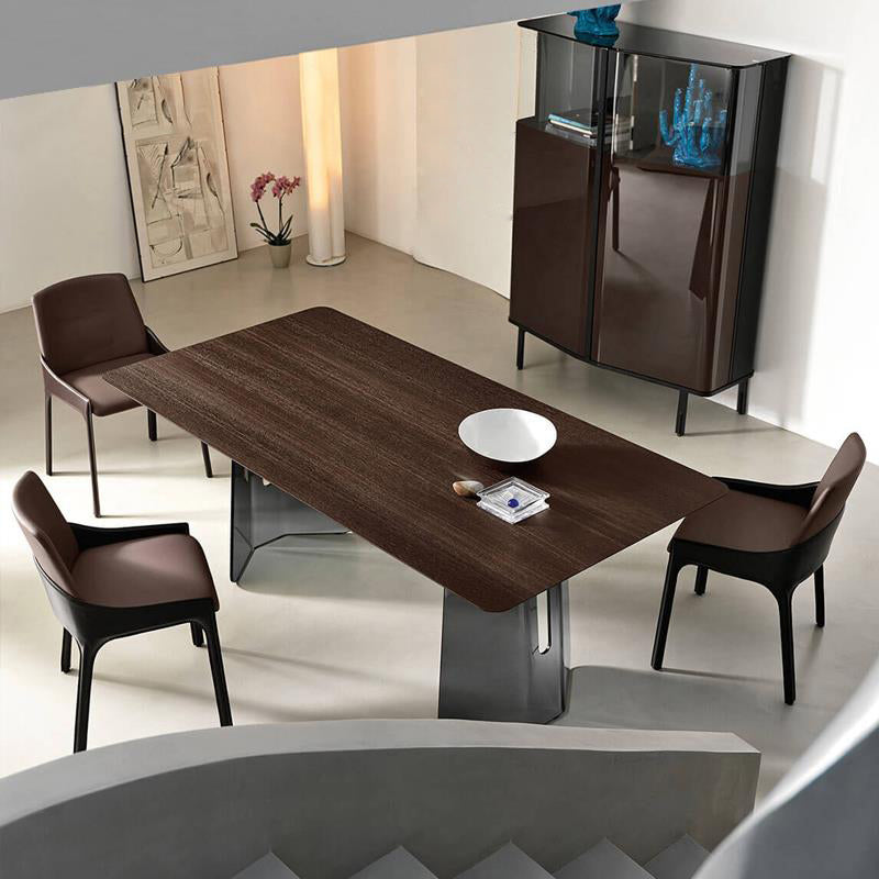 Contemporary Metal Dining Arm Chair Faux Leather Dining Chairs for Home Use Clearhalo ' kitchen&dining_furn' 'Dining Chairs' 'Dining Tables & Seating' 'dining_chair' 'furn' 'furn_dining_chair' 'Furniture' 'furniture_dining_chair' 'Kitchen & Dining Furniture' 'kitchen' 4160238