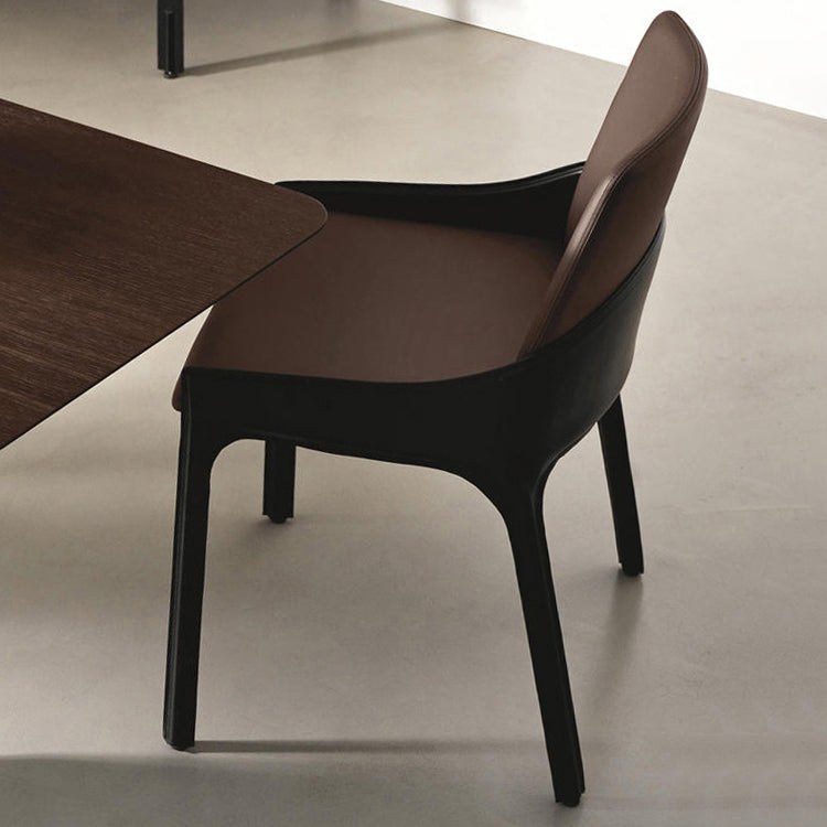 Contemporary Metal Dining Arm Chair Faux Leather Dining Chairs for Home Use Clearhalo ' kitchen&dining_furn' 'Dining Chairs' 'Dining Tables & Seating' 'dining_chair' 'furn' 'furn_dining_chair' 'Furniture' 'furniture_dining_chair' 'Kitchen & Dining Furniture' 'kitchen' 4160244