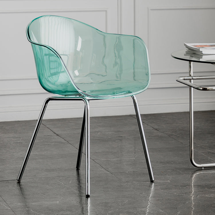 Contemporary Style Dining Chairs Arm Side Chair with Metal Legs for Kitchen Clearhalo ' kitchen&dining_furn' 'Dining Chairs' 'Dining Tables & Seating' 'dining_chair' 'Furniture' 'furniture_dining_chair' 'Kitchen & Dining Furniture' 'kitchen' 4160267