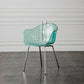 Contemporary Style Dining Chairs Arm Side Chair with Metal Legs for Kitchen Light Blue-Clear 1 Piece Clearhalo ' kitchen&dining_furn' 'Dining Chairs' 'Dining Tables & Seating' 'dining_chair' 'Furniture' 'furniture_dining_chair' 'Kitchen & Dining Furniture' 'kitchen' 4160268