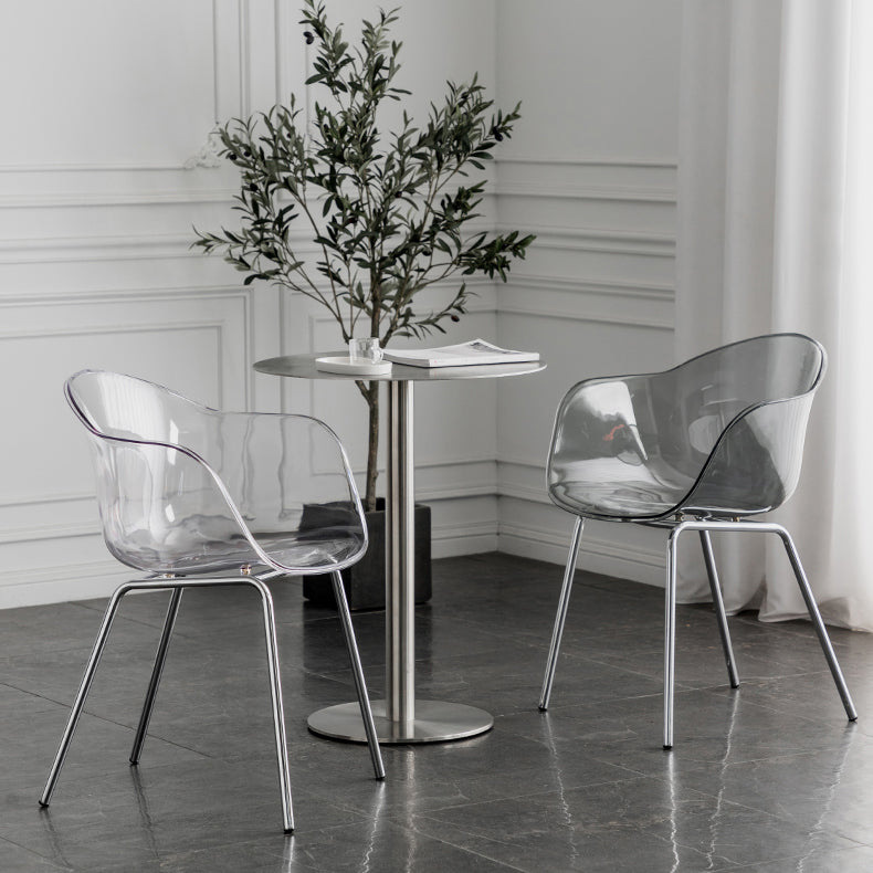 Contemporary Style Dining Chairs Arm Side Chair with Metal Legs for Kitchen Clearhalo ' kitchen&dining_furn' 'Dining Chairs' 'Dining Tables & Seating' 'dining_chair' 'Furniture' 'furniture_dining_chair' 'Kitchen & Dining Furniture' 'kitchen' 4160271