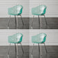 Contemporary Style Dining Chairs Arm Side Chair with Metal Legs for Kitchen Light Blue-Clear Set of 4 Clearhalo ' kitchen&dining_furn' 'Dining Chairs' 'Dining Tables & Seating' 'dining_chair' 'Furniture' 'furniture_dining_chair' 'Kitchen & Dining Furniture' 'kitchen' 4160272