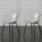 Contemporary Style Dining Chairs Arm Side Chair with Metal Legs for Kitchen Black Clear Set of 2 Clearhalo ' kitchen&dining_furn' 'Dining Chairs' 'Dining Tables & Seating' 'dining_chair' 'Furniture' 'furniture_dining_chair' 'Kitchen & Dining Furniture' 'kitchen' 4160275