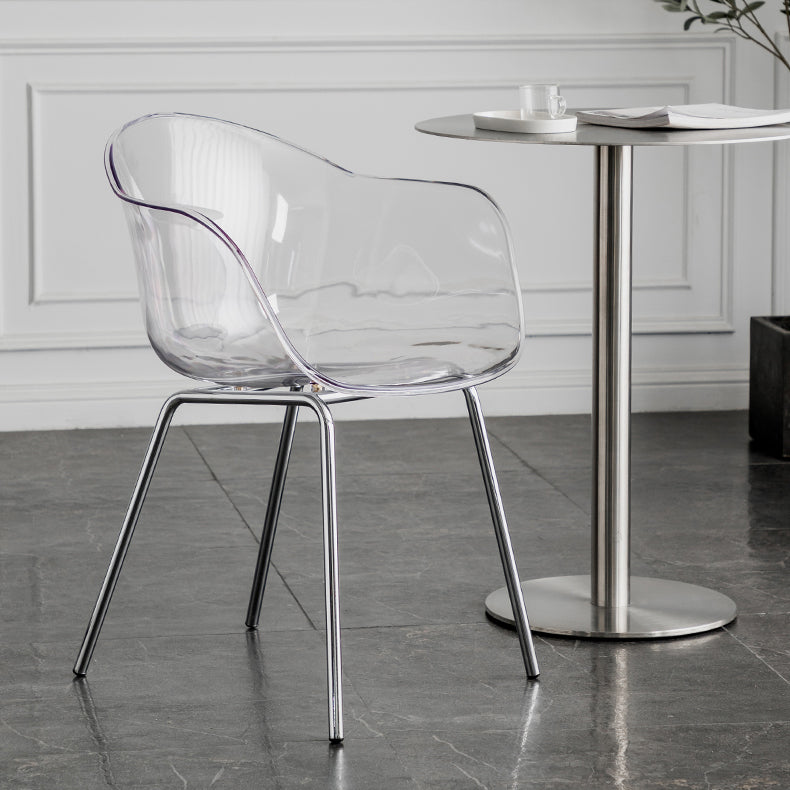Contemporary Style Dining Chairs Arm Side Chair with Metal Legs for Kitchen Clearhalo ' kitchen&dining_furn' 'Dining Chairs' 'Dining Tables & Seating' 'dining_chair' 'Furniture' 'furniture_dining_chair' 'Kitchen & Dining Furniture' 'kitchen' 4160281